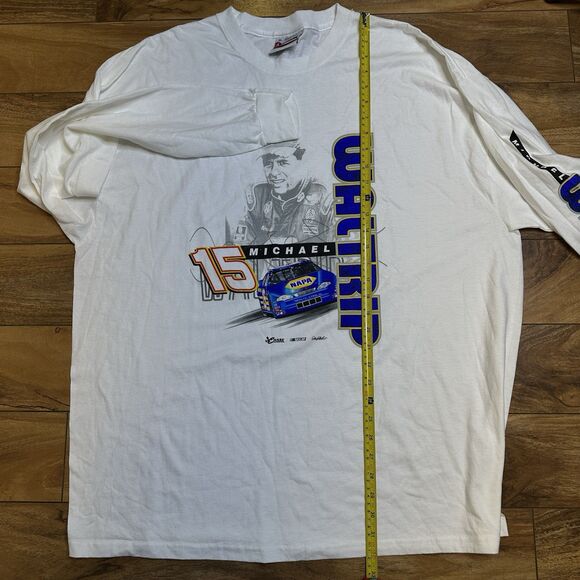 Michael Waltrip #15 NASCAR Chase Authentics Mens XL White Long Sleeve Shirt - Picture 9 of 16
